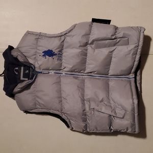 U.S. Polo Assn. Size large puffer vest with hoodie.